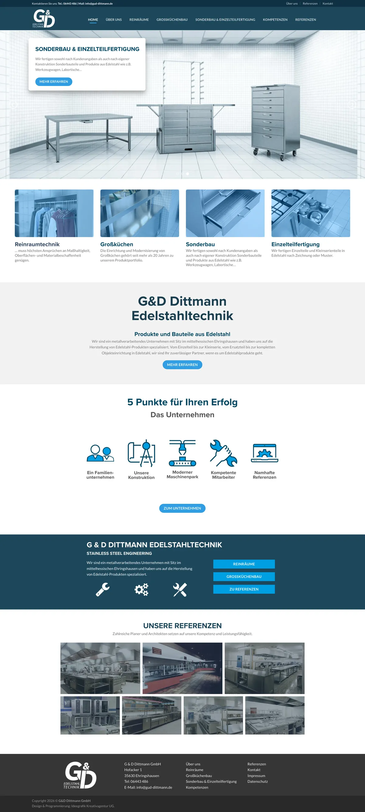 Gesamte Startseite von G&D Dittmann GmbH als langer Screenshot