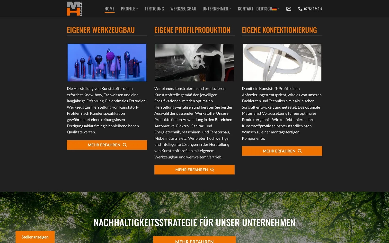 Werkzeugbau, Profilproduktion, Konfektionierung