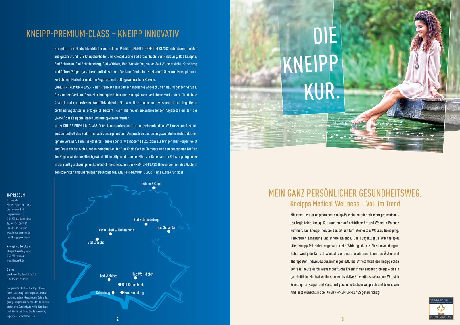 Doppelseite „Kneipp innovativ“ und „Die Kneipp-Kur“