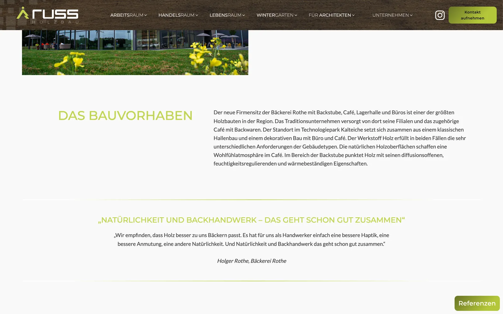 Story-Referenz: Backstube mit Büro und Café