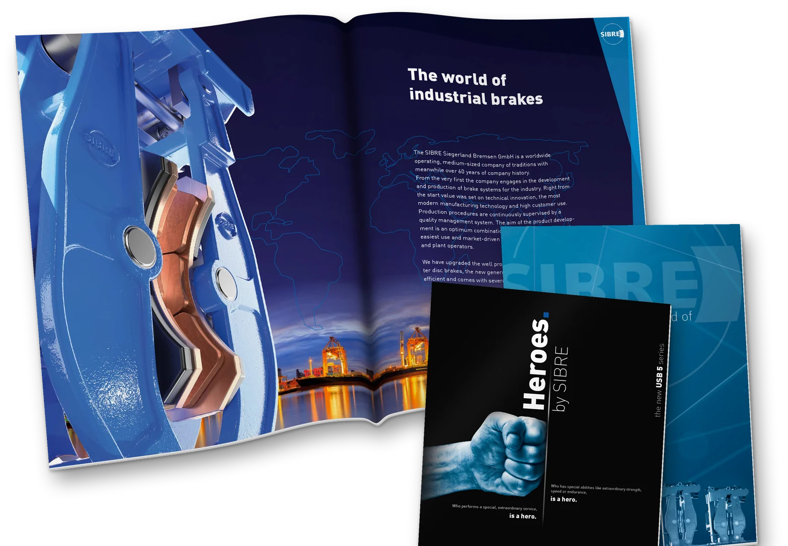 Druckstück: SIBRE Bremssysteme – Imagebroschüre & HEROES-Broschüre