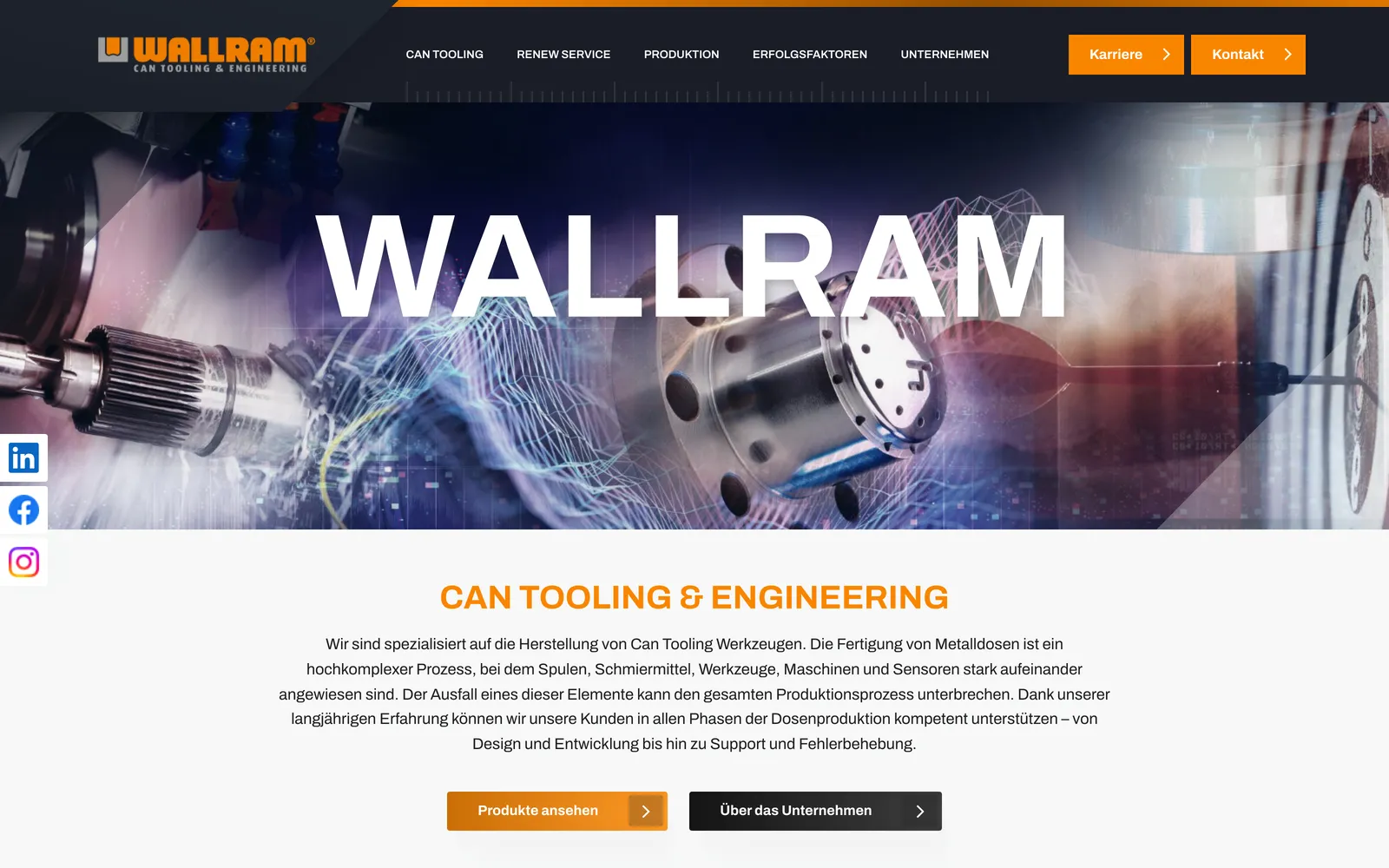 Website-Screenshot: WALLRAM Group
