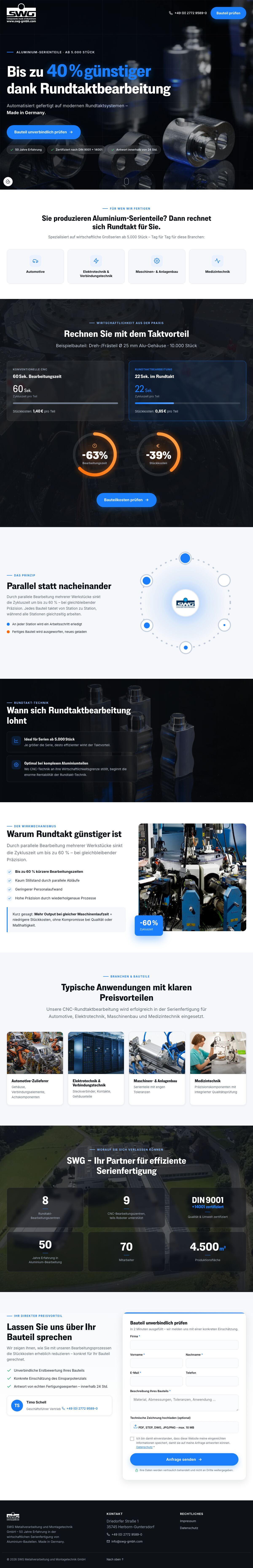 Landingpage SWG Aluminium